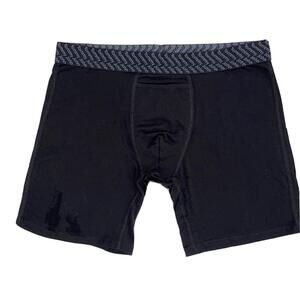 Tommy John Men's Cotton Stretch Boxer Briefs 6" Black Size S